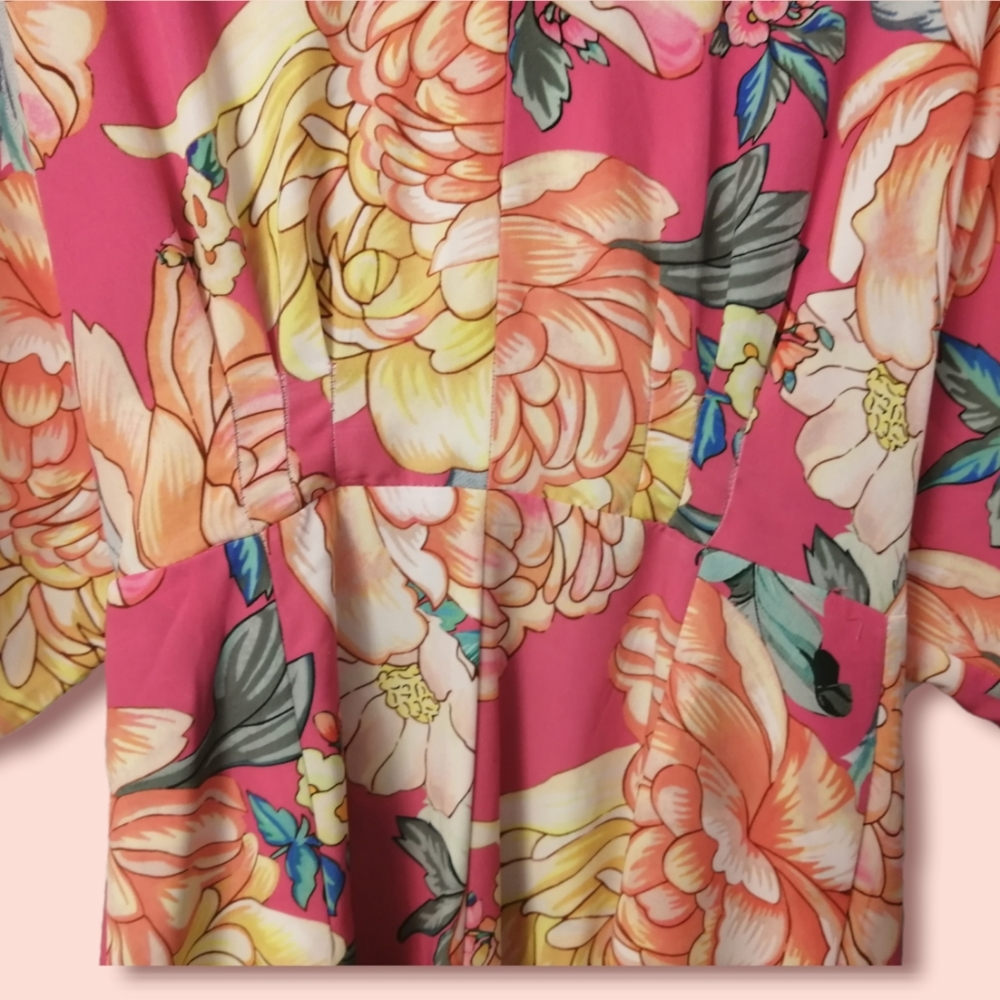 Anthropologie FARM Rio Eulalie pink floral Wide Leg Jumpsuit in size S - Picture 10 of 10